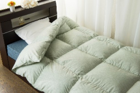 羽毛ふとん 抗ウイルス加工生地使用 グリーン F2Y-1106