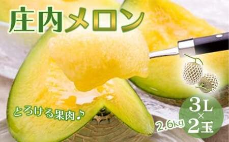 《先行予約 2026年度発送》庄内メロン 2玉3L 2.6kg 青肉メロン メロン 青肉 デザート フルーツ 果物 くだもの 果実 食品 山形県 FSY-0500