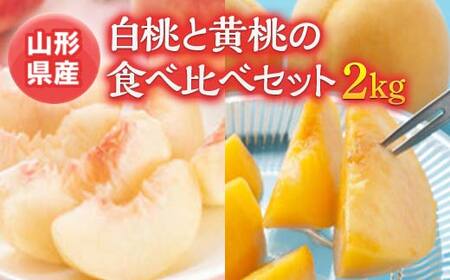 《先行予約 2026年度発送》白桃と黄桃の食べ比べセット 2kg もも モモ 桃 デザート フルーツ 果物 くだもの 果実 食品 山形県 FSY-0524