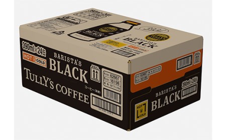 ＜12か月定期便＞TULLY'S COFFEE BARISTA'S BLACK（バリスタズブラック）390ml ×1ケース（24本） 12か月定期便合計288本 F2Y-3348
