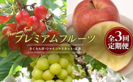《先行予約 2026年6月上旬発送開始 定期便》プレミアムフルーツ (さくらんぼ シャインマスカット 高徳りんご) FSY-2368
