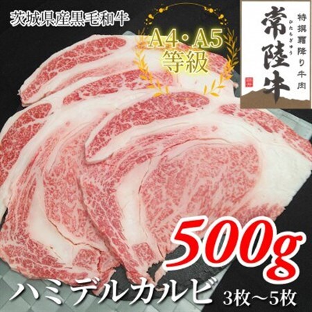 【常陸牛】ハミデルカルビ 500g(3～5枚)_肉 焼肉 牛肉 やきにく ヤキニク バーベキュー  肉 常陸牛 牛肉 うし ビーフ_【配送不可地域：離島・沖縄県】【1560454】
