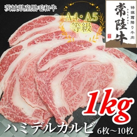 【常陸牛】ハミデルカルビ 1kg(6～10枚)_肉 焼肉 牛肉 やきにく ヤキニク バーベキュー  肉 常陸牛 牛肉 うし ビーフ_【配送不可地域：離島・沖縄県】【1560468】