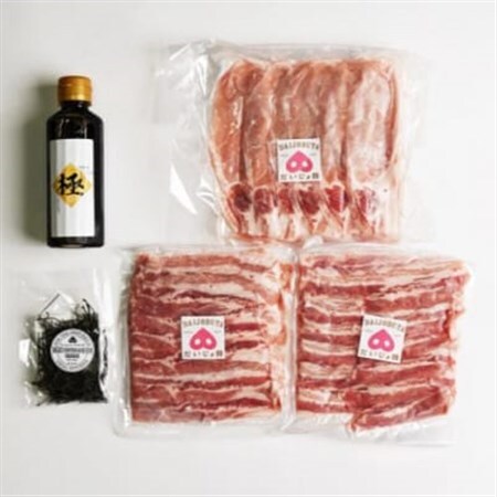 だいじょ豚　ロース300g・バラ200g×2　しゃぶしゃぶセット　約5～6人前　極だし・きざみ昆布付【配送不可地域：離島・沖縄県】【1704899】