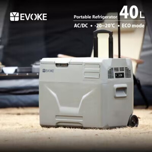ポータブル冷蔵庫 40L グレー [EVOKE／イヴォーグ公式] GLAZE40｜キャンプ アウトドア 防災 [0539]