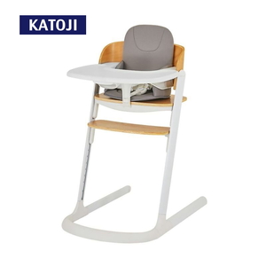 ウッドグローイングチェア マット付 ホワイト＆ナチュラル｜カトージ KATOJI ブランド ベビー用品 ベビーチェア ダイニング イス テーブル付 高さ調整 おしゃれ かわいい 家具 子育て 子ども 子供 赤ちゃん [0556]