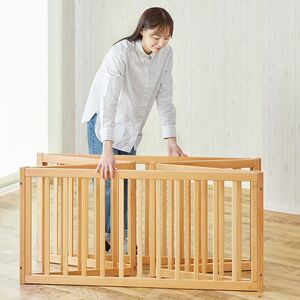 木製折りたたみベビーサークル ナチュラル｜カトージ KATOJI ブランド ベビー用品 ベビーサークル安全柵 家具 子育て 子ども 子供 赤ちゃん [0575]