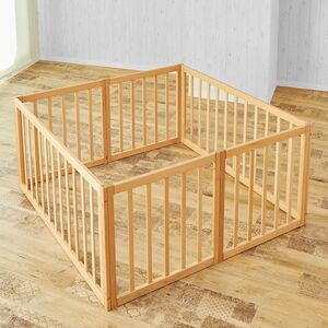 木製折りたたみベビーサークル ナチュラル｜カトージ KATOJI ブランド ベビー用品 ベビーサークル安全柵 家具 子育て 子ども 子供 赤ちゃん [0575]
