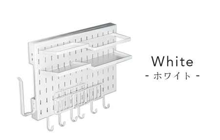 マグネット収納ラック (ホワイト)[FLOAD／フロード公式]｜キッチン 収納 マグネット 冷蔵庫 サイドラック キッチンペーパーホルダー 冷蔵庫横 ラップホルダー 機能的 シンプル [0634]