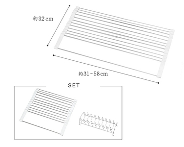 水切りマット (ホワイト／タイプA)[FLOAD／フロード公式]｜洗い物 水切り ラック カゴ スリム シンク内 シンク上 省スペース 水切りマット 洗い物カゴ 折りたたみ シリコン キッチン用品 [0639]
