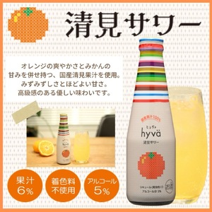 クラフトリキュール hyva ヒュヴァ 飲み比べ3種セット 各種8本｜ サワー リキュール 微炭酸 詰め合わせ　お酒 アルコール りんご リンゴ 清見みかん みかん オレンジ 巨峰 ぶどう 果汁 果汁入り お食事 女子会 hyva 24本 [0081]