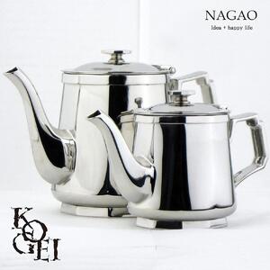 ナガオ KOGEI 極厚鏡面 ティーポット 340ml 18-8ステンレス