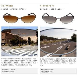 【HYDE ライトスモーク】紫外線・ブルーライトカット　D-hyde ドライブ用サングラス