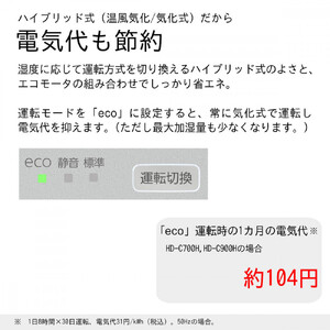 ハイブリッド式加湿器 HD-C700H(H) マットグレー 0H58030