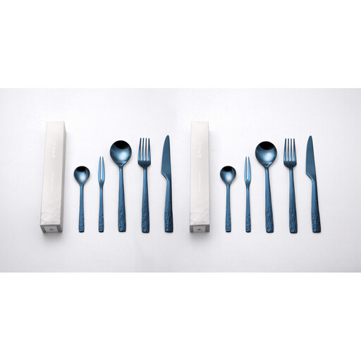 YUEN(PVD BLUE)10pcsペアディナーセット