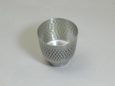 純銅鎚目ぐい呑み 錫被仕上 100ml