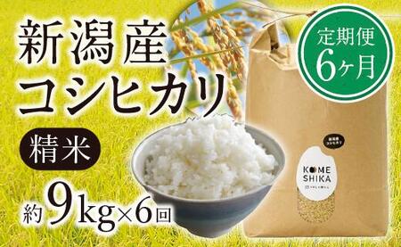 令和5年産米】【定期便6ヵ月】新潟産コシヒカリ精米約9kg×6回 精米した