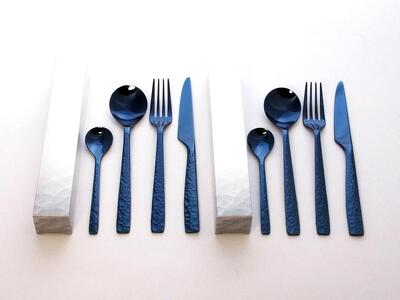 YUEN (PVD BLUE)8pcsペアディナーセット　※ご注文確定後1ヶ月以内に発送予定