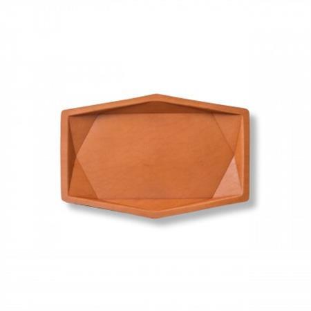 colm多角形レザートレイL キャメル「立体成型してつくった本革製多角形トレイ」_雑貨   _【1404554】
