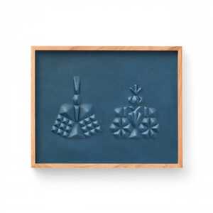 colm ひな人形 ブルー「本革を立体成型してつくった現代のインテリアに馴染むひな人形」_雑貨     雑貨・日用品  家具・インテリア _【1501342】