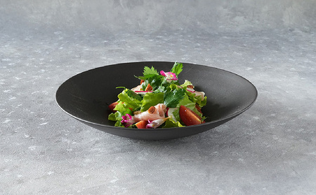 深皿Φ220 黒貝 常滑焼 陶器 皿 日本製 手作り おしゃれ シンプル ボウル やきもの マット 食器 サラダボウル サラダ皿 カレー皿 おもてなし ギフト プレゼント 贈り物 結婚祝い 和食器 料理 キッチン用品 飾り台 日本六古窯 焼き物 電子レンジ可 食洗機可