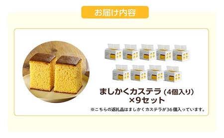 ココテラスのましかくカステラ（4個）9つセット 和菓子 カステラ 焼き菓子 ザラメ 子どものおやつ おやつ 卵 ティータイム 小分け 個包装 ギフト プチギフト プレゼント 贈り物 グルメ 手土産 こだわりスイーツ デザート お取り寄せ 愛知県 常滑市