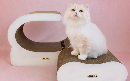 猫の爪とぎ ステージベッド(白)鈴入プラボール2ケ付 猫 ねこ ネコ cat 爪とぎ ダンボール 丈夫 日本製 常滑市 国産 おもちゃ ペット インテリア かわいい 動物 猫用品 グッズ 招き猫 愛猫へのプレゼント ベッド ペット用品