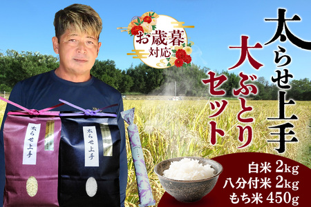 【お歳暮 外熨斗対応可能】大ぶとりセット【太らせ上手（白米＋もち米＋八分付き）】お米 米 あいちのかおり おにぎり お弁当 玄米 米粉 グルテンフリー パン作り お菓子作り