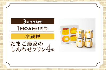 【定期便3ヶ月】たまご農家のしあわせプリン 4個セット ココテラス デイリーファーム 常滑牛乳 デザート スイーツ なめらかプリン ギフト お取り寄せ たまご 卵 米卵 こだわりプリン グルメ 瓶入り おやつ 鶏卵 洋菓子 お菓子 プレゼント グルメ 愛知県 常滑市 定期便