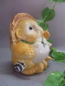 【信楽焼】黄色幸福ダンス踊り狸 置物 狸 タヌキ(nta-006)