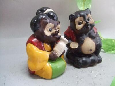 【信楽焼】 招福カップルたぬき　置物　 狸　 タヌキ（nta-004）