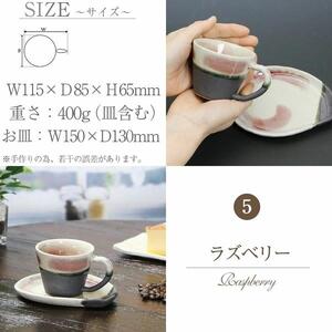 信楽焼 ラズベリーコーヒーカップ＆ソーサー 陶器
