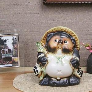 信楽焼 5号福々狸（オス） 置物