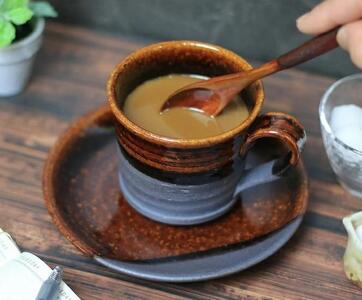 信楽焼 飴時雨コーヒーカップ&ソーサー 陶器 おしゃれ