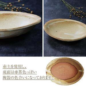 信楽焼き 絵粉引大皿 信楽焼き 絵粉引大皿