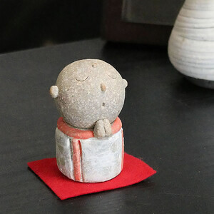 信楽焼 陶器製 彩地蔵 置物