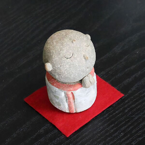 信楽焼 陶器製 彩地蔵 置物