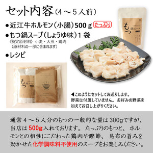 近江牛もつ鍋セット（近江牛もつ500g＋もつ鍋スープ）