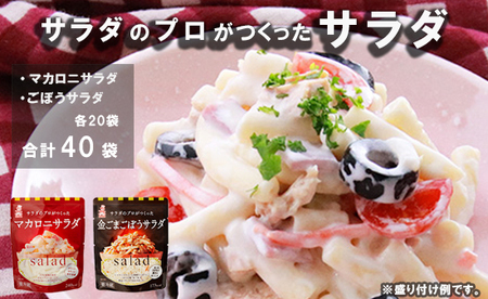 サラダのプロがつくった サラダ 2種類 セット 40袋 マカロニサラダ 金ごまごぼうサラダ マカロニ 金ごま ごぼうサラダ ごぼう ごま 個包装 レトルト パウチ 小分け お弁当 弁当 ご飯 おかず サラダ 食べ切り ケンコーマヨネーズ 惣菜 弁当 サンドイッチ サンドウィッチ グラタン 京都 舞鶴