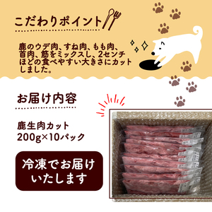 【大切な愛犬に】鹿生肉カット2kg (犬 おやつ ペット用品 フード
