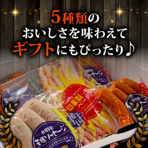 京丹波高原豚 使用 ソーセージ5種セット （ウィンナーソーセージ ジャーマンヴルストソーセージ ブリーヴルストソーセージ 九条ねぎウィンナーソーセージ べーコン ソーセージ 丹後王国ソーセージ）