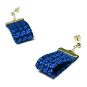 ガルザピアス 【 丹後ブルー 】 ピアス アクセサリー シルクピアス シルクのピアス ギフト用ピアス プレゼント用ピアス クスカのピアス