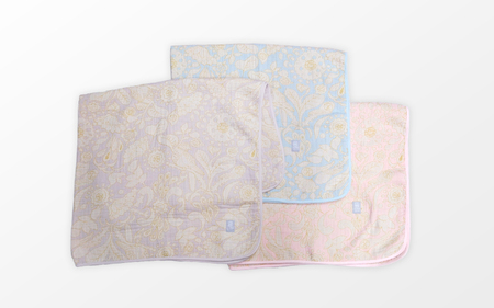 播州織 オリジナルガーゼ 花鳥柄ハーフケット ピンク