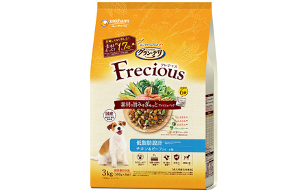 3298 グラン・デリ Frecious アダルト成犬用 低脂肪設計 チキン&ビーフ入り 3kg×4