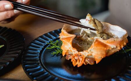 釜茹で香住ガニと自家製濃厚蟹みそのセット【10月以降に発送】