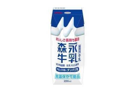 森永牛乳 200ml×24本　森永乳業 ／ 紙パック 牛乳 常温保存 セット 子供 こども ジャストサイズ プリズマパック 生乳 手軽 栄養補給 カルシウム タンパク質 飲み物 まとめ買い 買い置き 愛知県 No.200