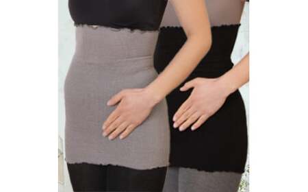 M202 シルク腹巻きブラックシルバーグレー