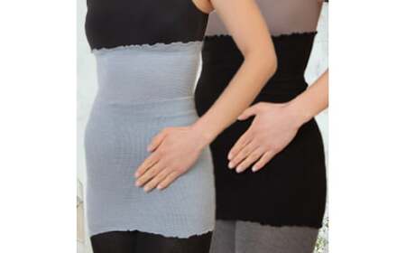 M203 シルク腹巻きブラックスモーキーブルー