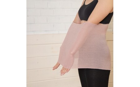 M205　シルク腹巻きブラックサンドベージュ