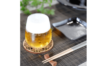 M239 紀州材ひのきの和柄コースター 胡麻格子 くりぬきあり